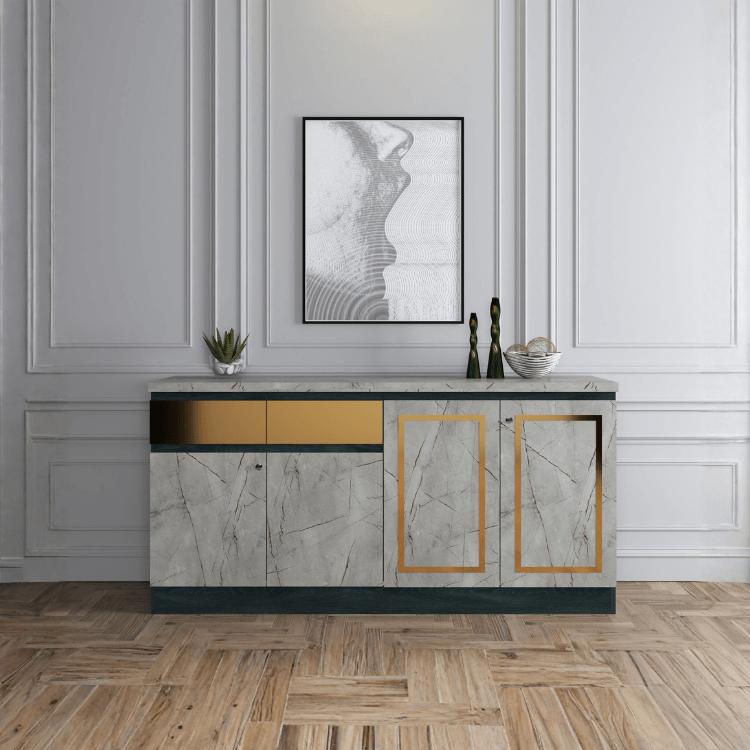 ตู้เตี้ย WISDOM DESIGN FURNITURE รุ่น GCS-161 160 ซม. สีแอชเกรย์/ไลท์มาร์เบิ้ล_4